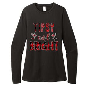 Tipsy And Bright Christmas Holiday Funny Womens CVC Long Sleeve Shirt