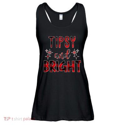 Tipsy And Bright Christmas Holiday Funny Ladies Essential Flowy Tank