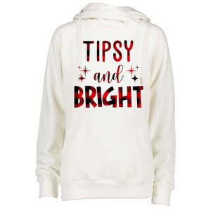 Tipsy And Bright Christmas Holiday Funny Womens Funnel Neck Pullover Hood