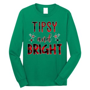 Tipsy And Bright Christmas Holiday Funny Long Sleeve Shirt