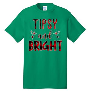 Tipsy And Bright Christmas Holiday Funny Tall T-Shirt