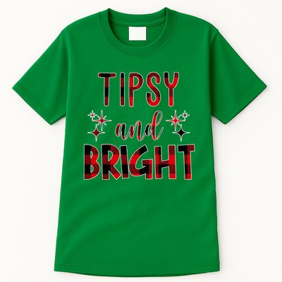 Tipsy And Bright Christmas Holiday Funny Tall T-Shirt