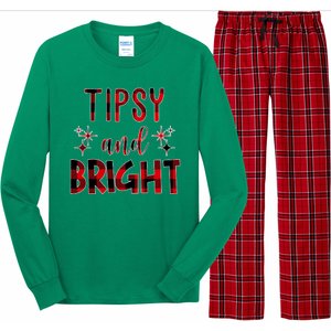 Tipsy And Bright Christmas Holiday Funny Long Sleeve Pajama Set