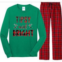 Tipsy And Bright Christmas Holiday Funny Long Sleeve Pajama Set