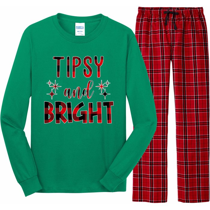 Tipsy And Bright Christmas Holiday Funny Long Sleeve Pajama Set