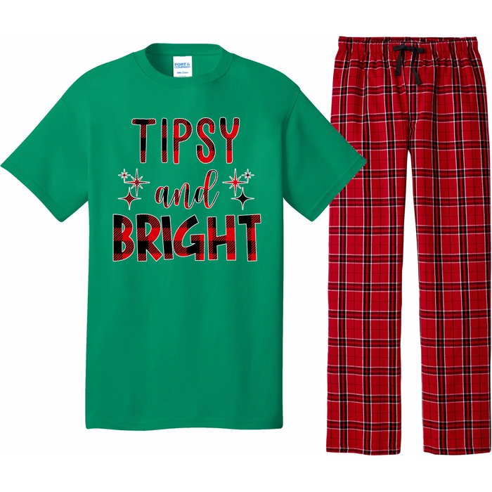 Tipsy And Bright Christmas Holiday Funny Pajama Set