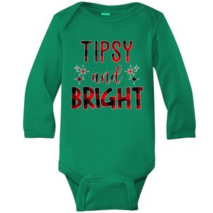 Tipsy And Bright Christmas Holiday Funny Baby Long Sleeve Bodysuit