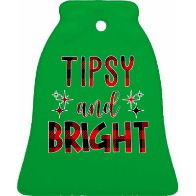 Tipsy And Bright Christmas Holiday Funny Ceramic Bell Ornament