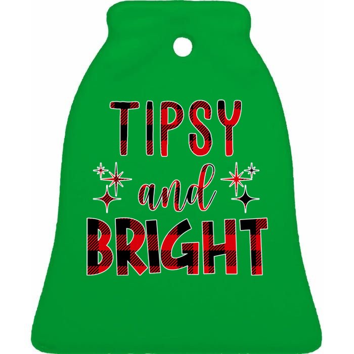 Tipsy And Bright Christmas Holiday Funny Ceramic Bell Ornament