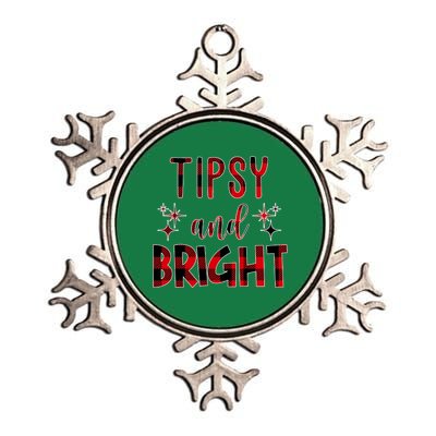 Tipsy And Bright Christmas Holiday Funny Metallic Star Ornament