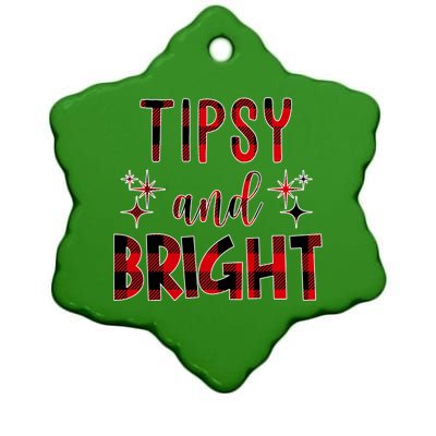 Tipsy And Bright Christmas Holiday Funny Ceramic Star Ornament