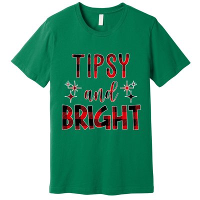 Tipsy And Bright Christmas Holiday Funny Premium T-Shirt