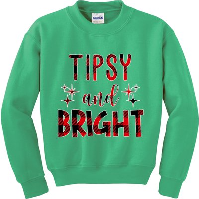 Tipsy And Bright Christmas Holiday Funny Kids Sweatshirt