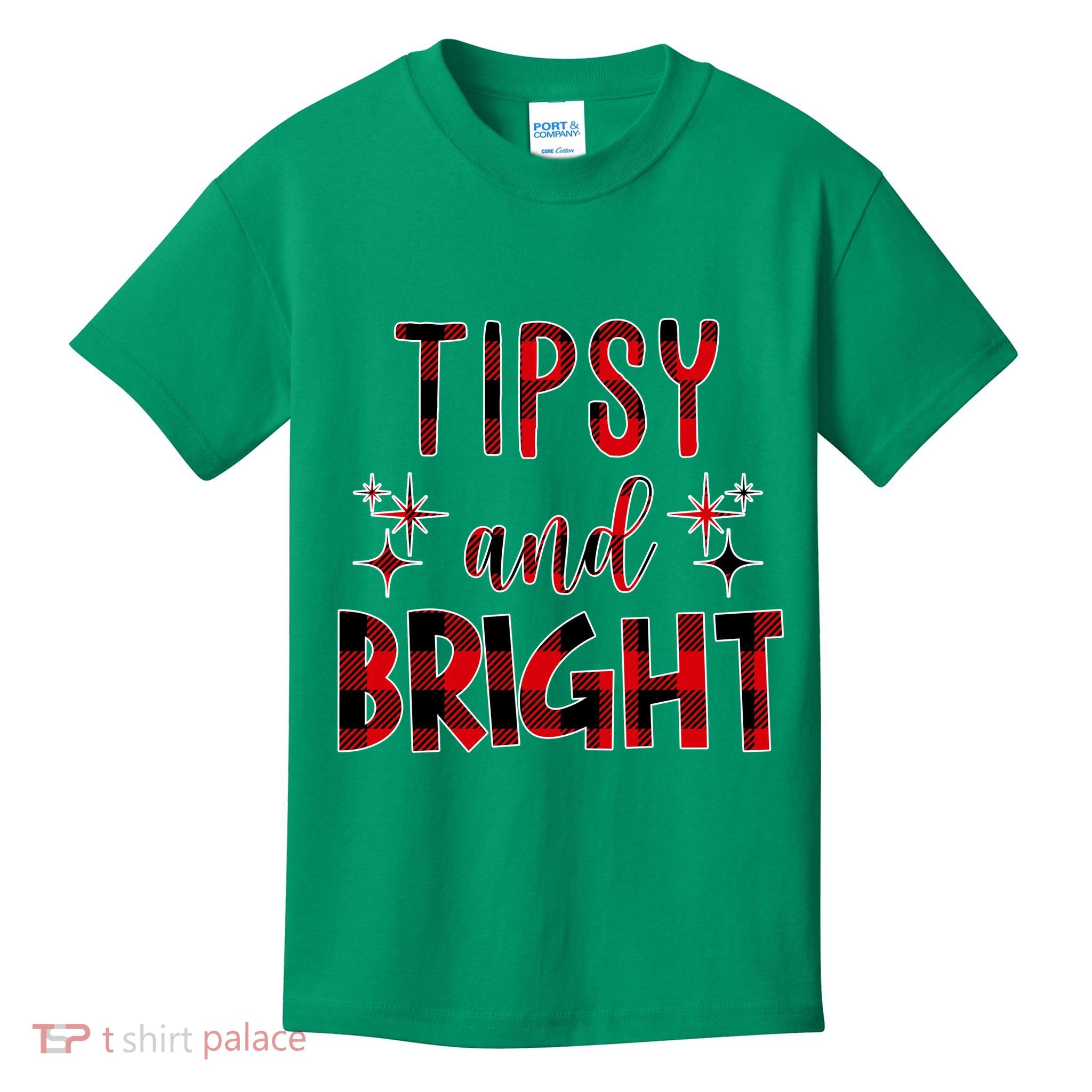 Tipsy And Bright Christmas Holiday Funny Kids T-Shirt