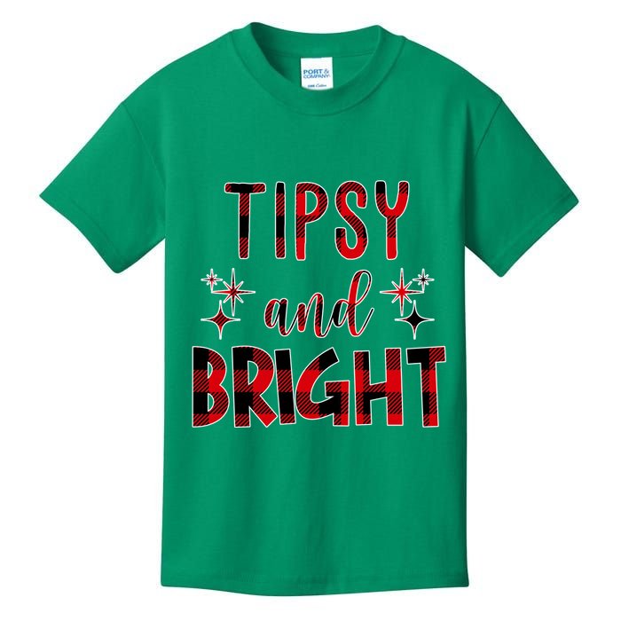 Tipsy And Bright Christmas Holiday Funny Kids T-Shirt