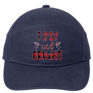 Tipsy And Bright Christmas Holiday Funny 7-Panel Snapback Hat