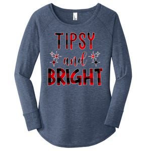 Tipsy And Bright Christmas Holiday Funny Women's Perfect Tri Tunic Long Sleeve Shirt