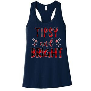 Tipsy And Bright Christmas Holiday Funny Women's Racerback Tank