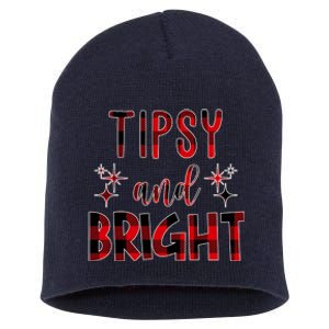 Tipsy And Bright Christmas Holiday Funny Short Acrylic Beanie