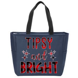 Tipsy And Bright Christmas Holiday Funny Zip Tote Bag