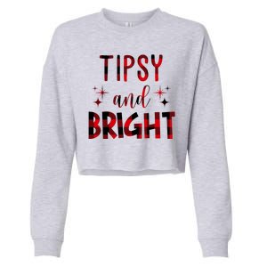 Tipsy And Bright Christmas Holiday Funny Cropped Pullover Crew