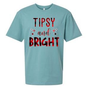 Tipsy And Bright Christmas Holiday Funny Sueded Cloud Jersey T-Shirt