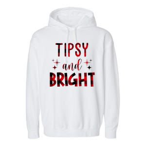 Tipsy And Bright Christmas Holiday Funny Garment-Dyed Fleece Hoodie