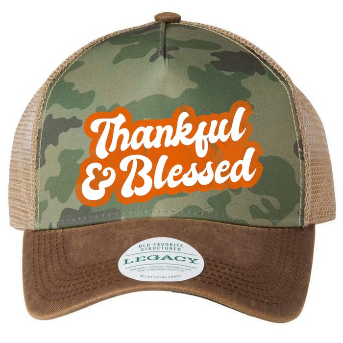 Thankful And Blessed Retro Distressed Logo Legacy Tie Dye Trucker Hat