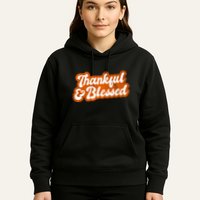 Thankful And Blessed Retro Distressed Logo Hoodie