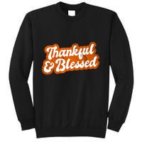 Thankful And Blessed Retro Distressed Logo Sweatshirt