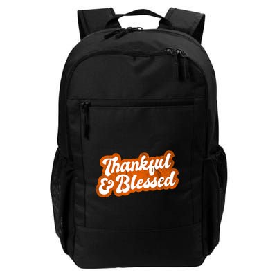 Thankful And Blessed Retro Distressed Logo Backpack