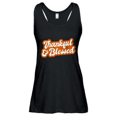 Thankful And Blessed Retro Distressed Logo Ladies Essential Flowy Tank