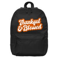 Thankful And Blessed Retro Distressed Logo 16 in Basic Backpack