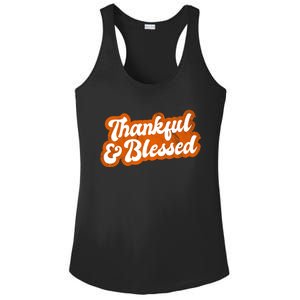 Thankful And Blessed Retro Distressed Logo Ladies PosiCharge Competitor Racerback Tank