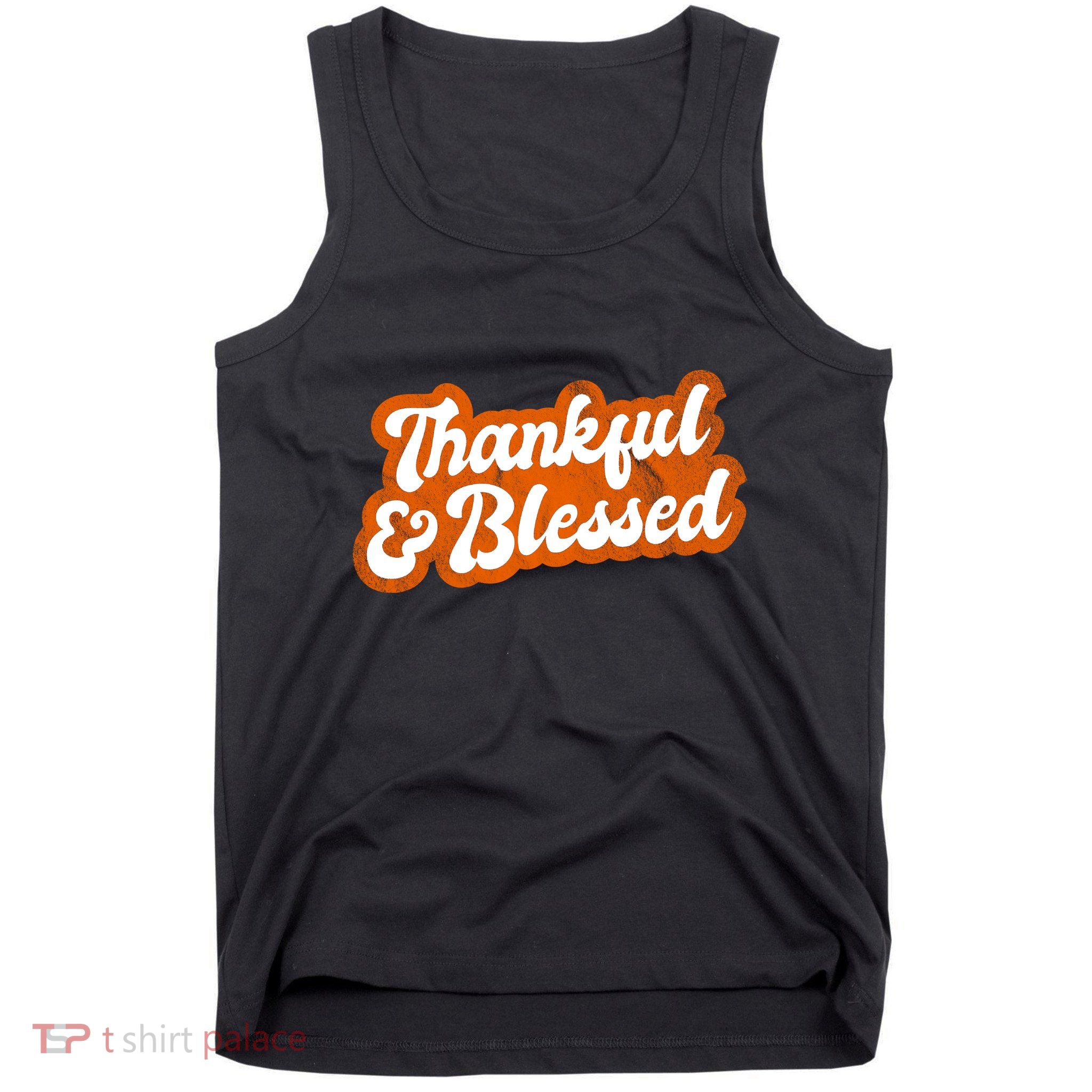 Thankful And Blessed Retro Distressed Logo Tank Top
