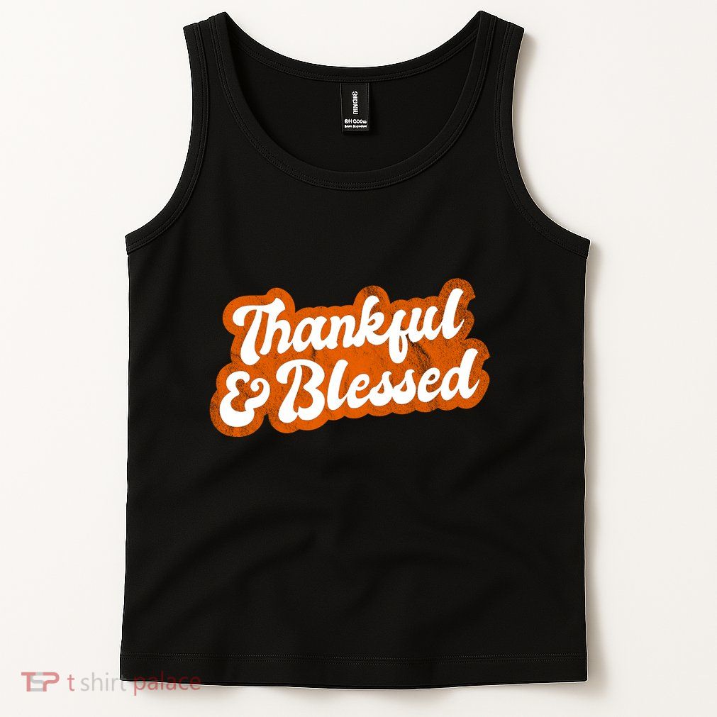 Thankful And Blessed Retro Distressed Logo Tank Top