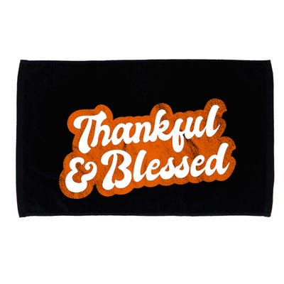 Thankful And Blessed Retro Distressed Logo Microfiber Hand Towel