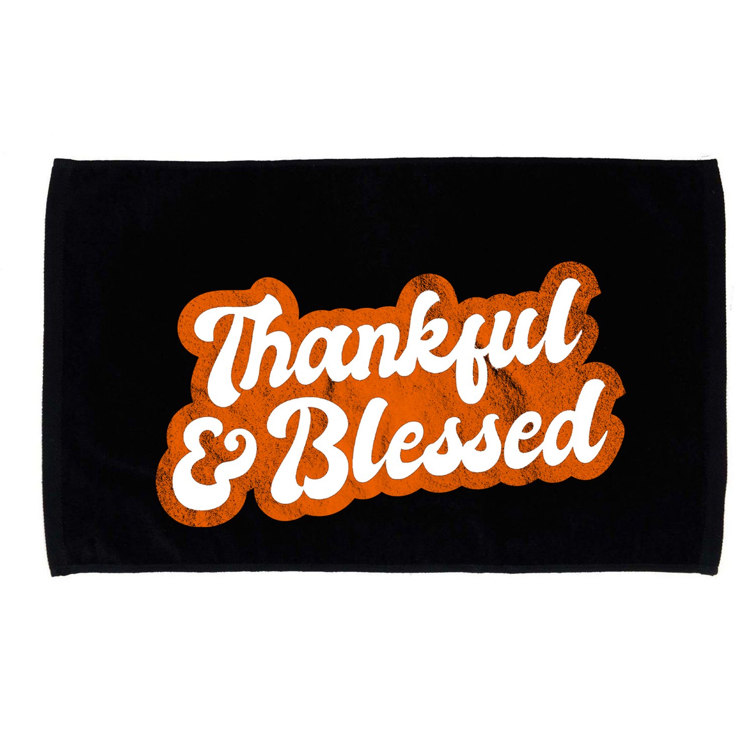 Thankful And Blessed Retro Distressed Logo Microfiber Hand Towel