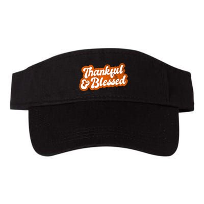 Thankful And Blessed Retro Distressed Logo Visor