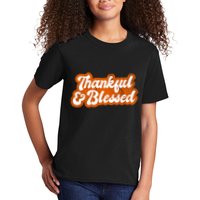 Thankful And Blessed Retro Distressed Logo Kids T-Shirt