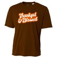 Thankful And Blessed Retro Distressed Logo Cooling Performance Crew T-Shirt