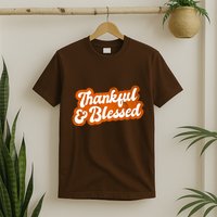 Thankful And Blessed Retro Distressed Logo T-Shirt