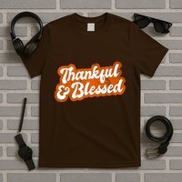 Thankful And Blessed Retro Distressed Logo T-Shirt