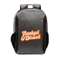 Thankful And Blessed Retro Distressed Logo Vector Backpack