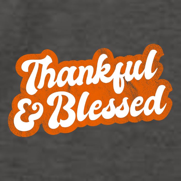 Thankful And Blessed Retro Distressed Logo Vector Backpack