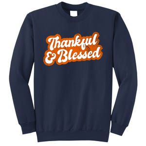 Thankful And Blessed Retro Distressed Logo Sweatshirt