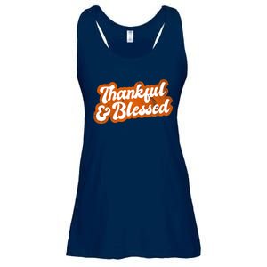 Thankful And Blessed Retro Distressed Logo Ladies Essential Flowy Tank