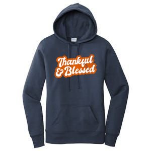 Thankful And Blessed Retro Distressed Logo Women's Pullover Hoodie