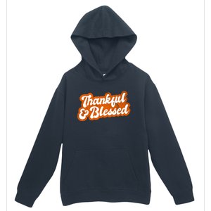 Thankful And Blessed Retro Distressed Logo Urban Pullover Hoodie