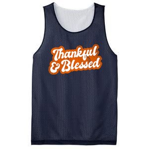 Thankful And Blessed Retro Distressed Logo Mesh Reversible Basketball Jersey Tank